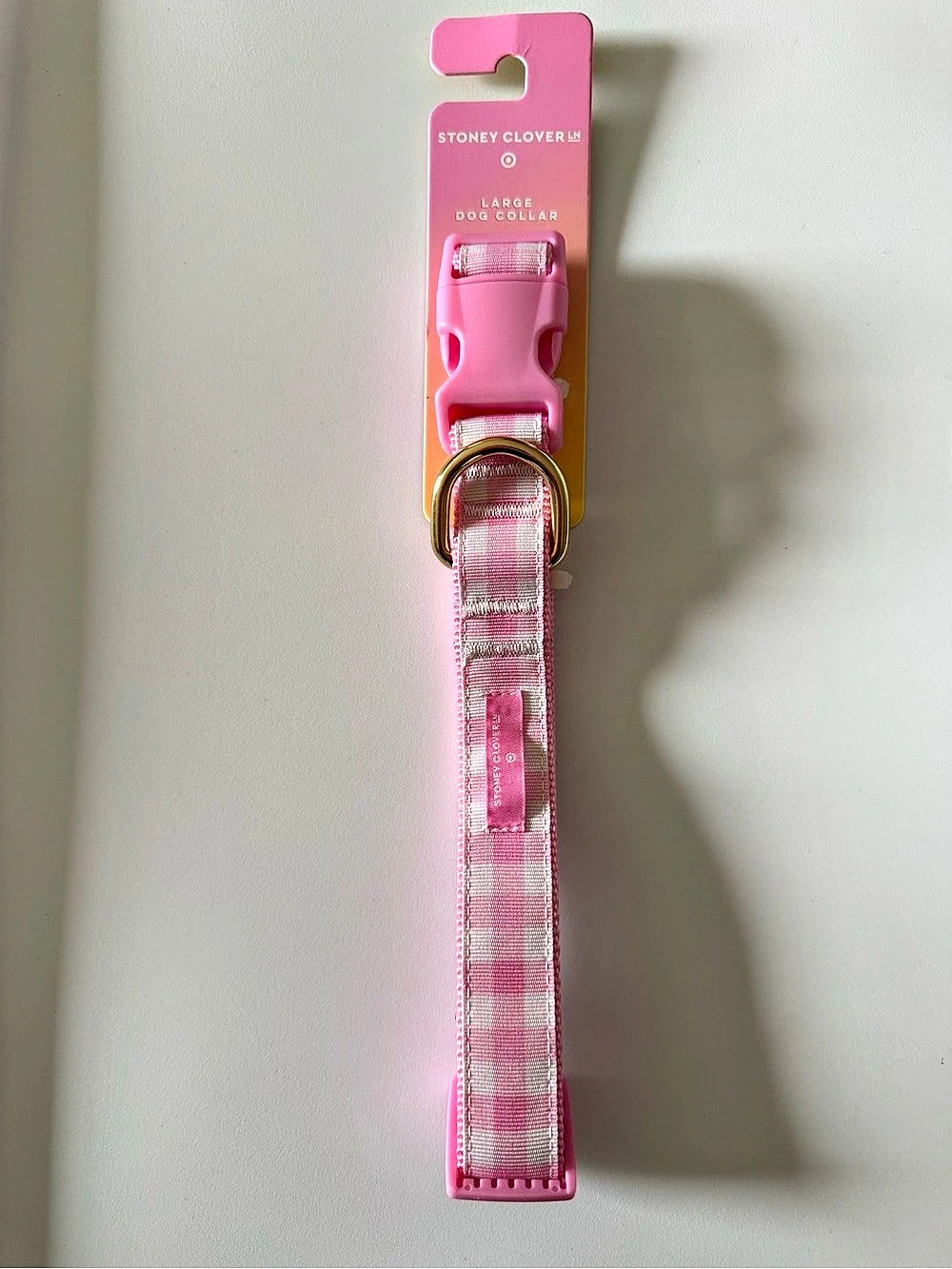 Stoney Clover  for Target Pink Gingham Large Dog Collar Pink Plaid Dog Collar